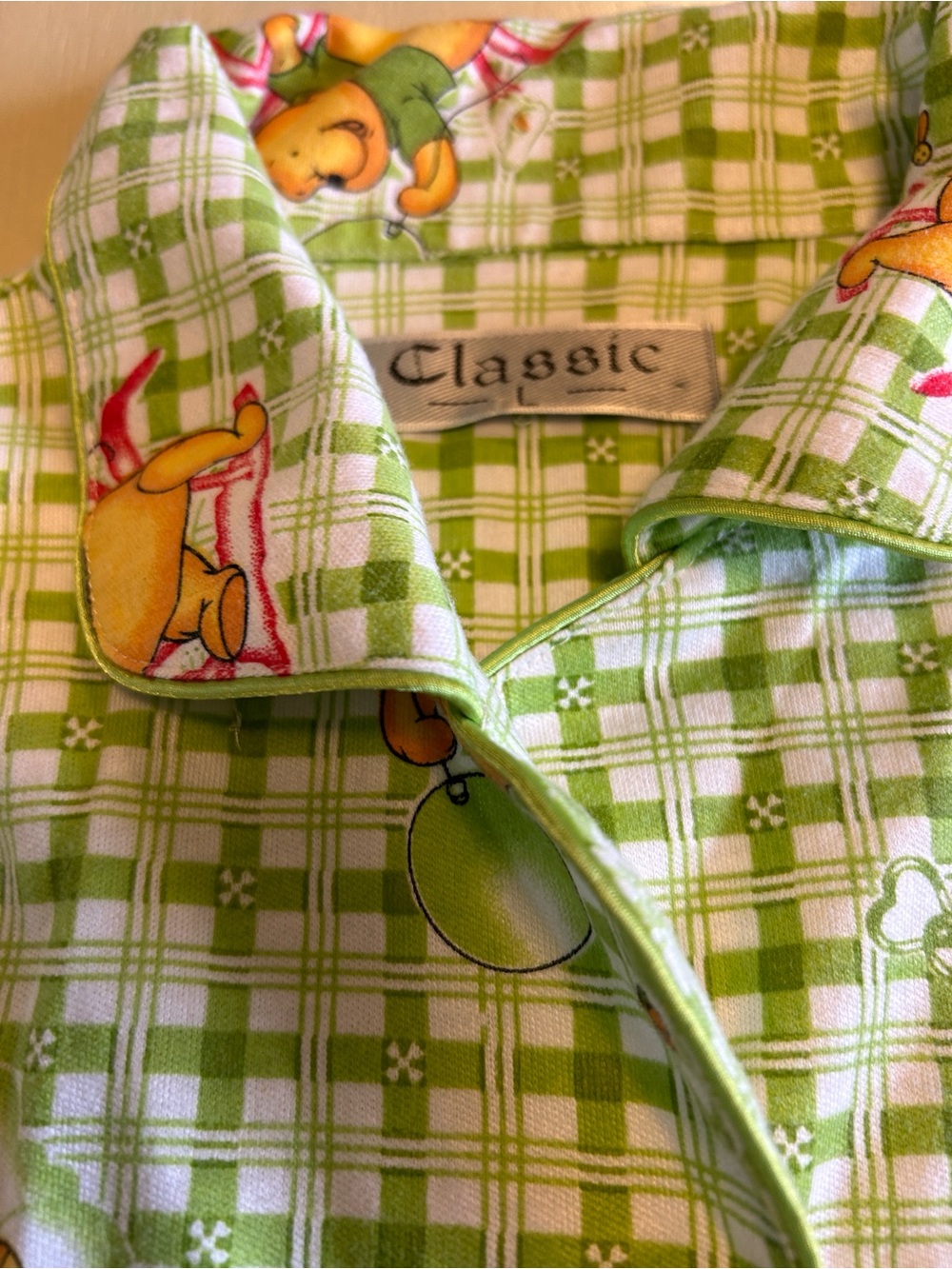 Classic Pooh 2 Piece Pajamas Light Flannel Fabric size Large